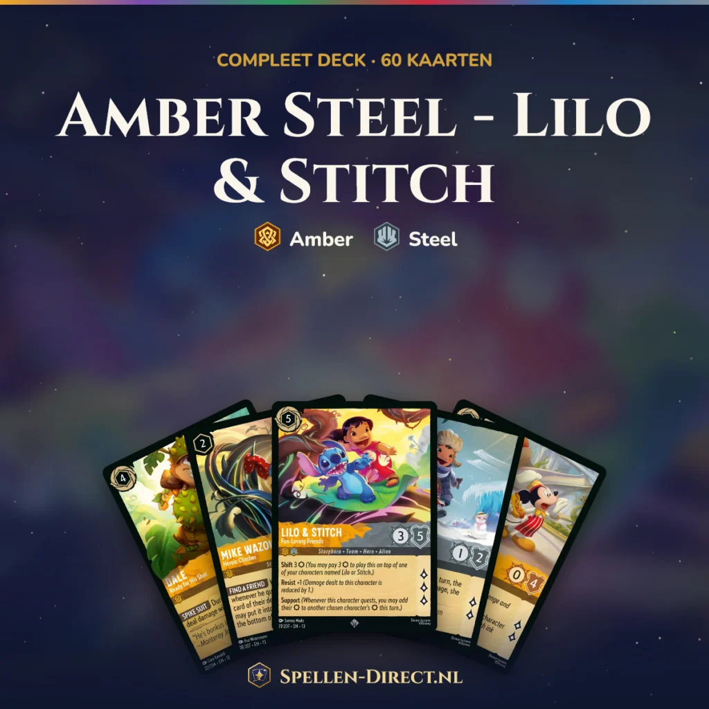 Amber Steel - Lilo & Stitch – komplettes Lorcana Deck