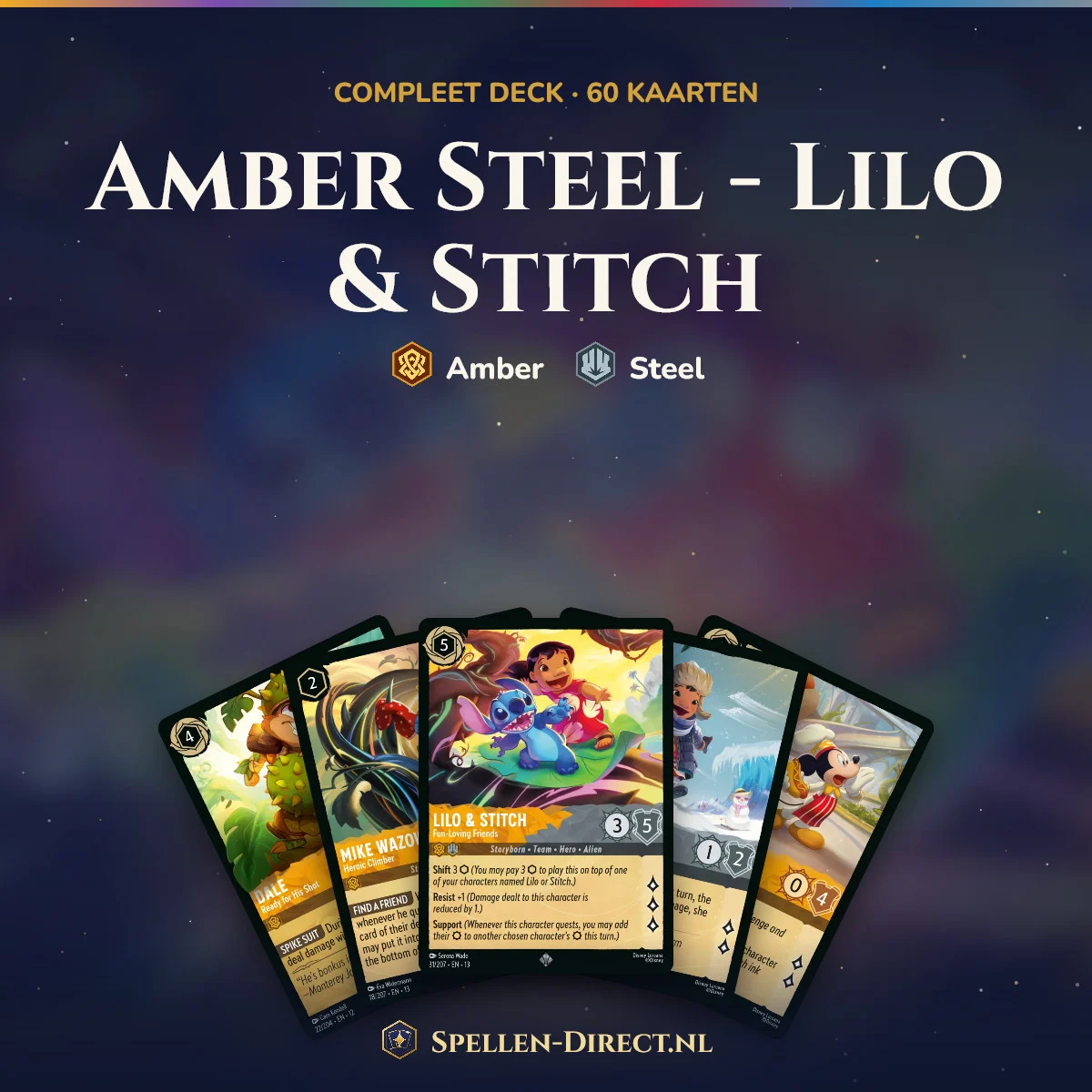 Amber Steel - Lilo & Stitch – komplettes Lorcana Deck